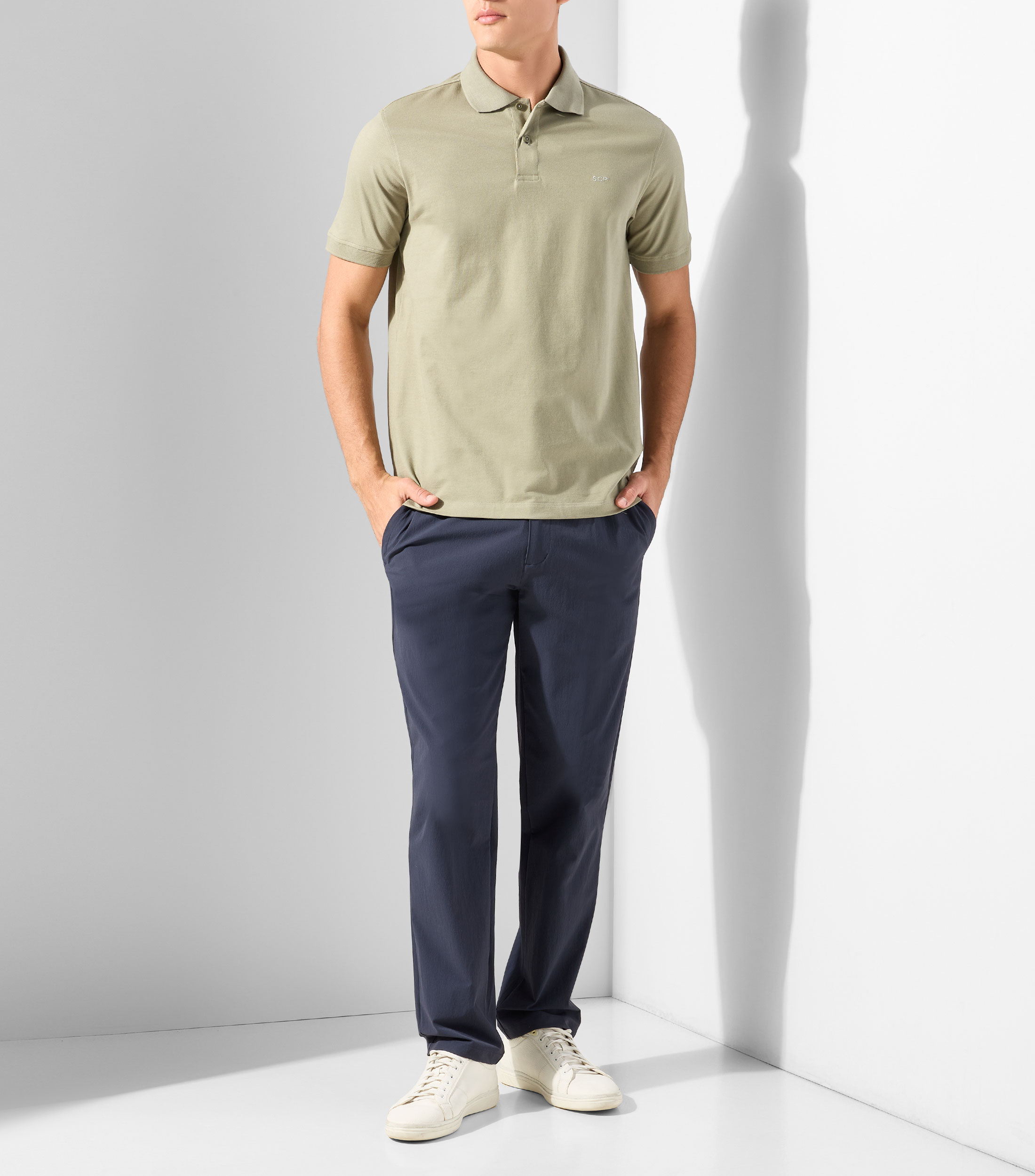 Playera tipo polo manga corta lisa Hombre